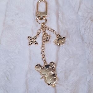 Luxurious Gold Keychain with Charms